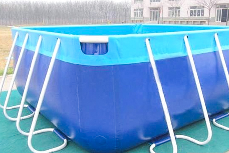 Telo da piscina in PVC grigio per nuoto e trampolieri